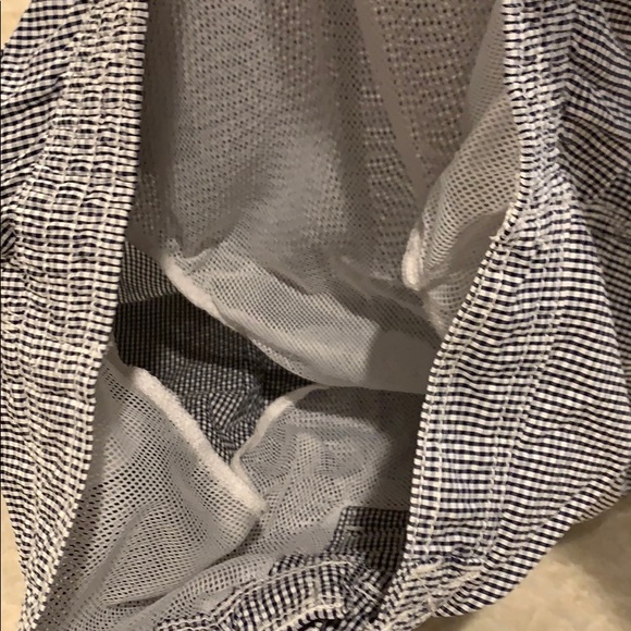 Men’s Navy seersucker swim trunks - Picture 4 of 4